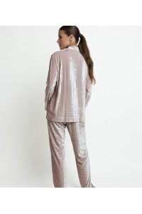 64634 ADMAS PIJAMA MUJER ABIERTO RAYAS