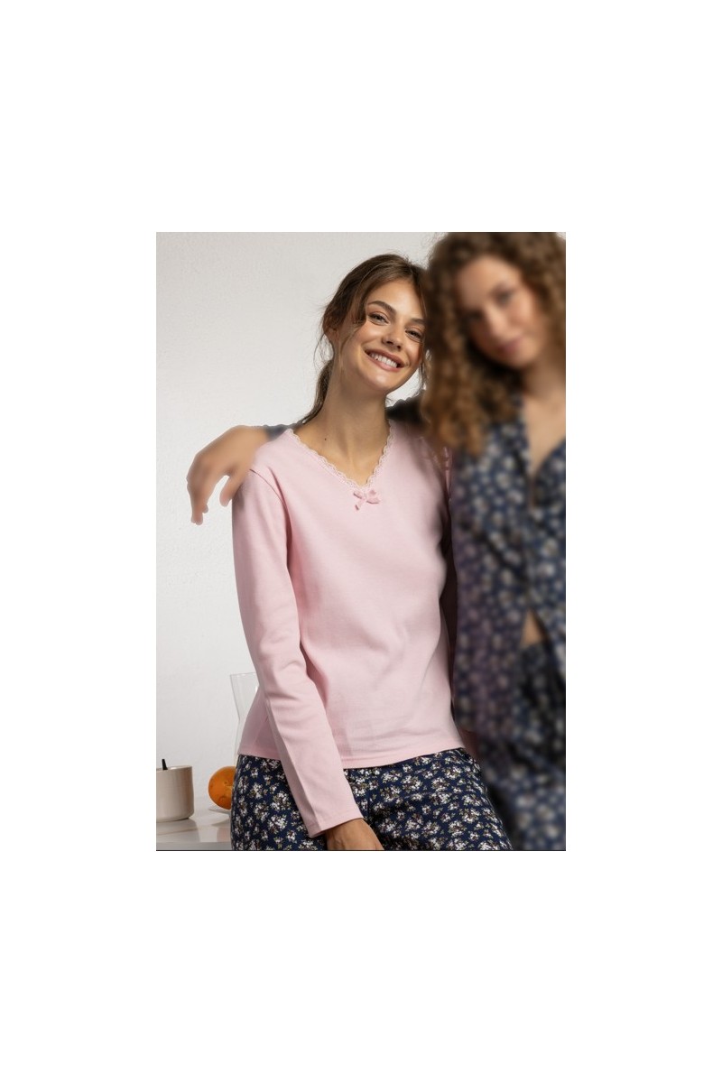 64621 ADMAS PIJAMA MUJER PICO ENCAJE