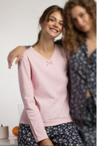 64621 ADMAS PIJAMA MUJER PICO ENCAJE
