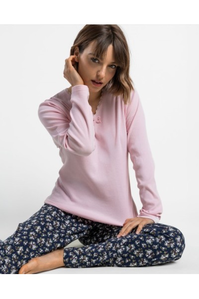64621 ADMAS PIJAMA MUJER PICO ENCAJE