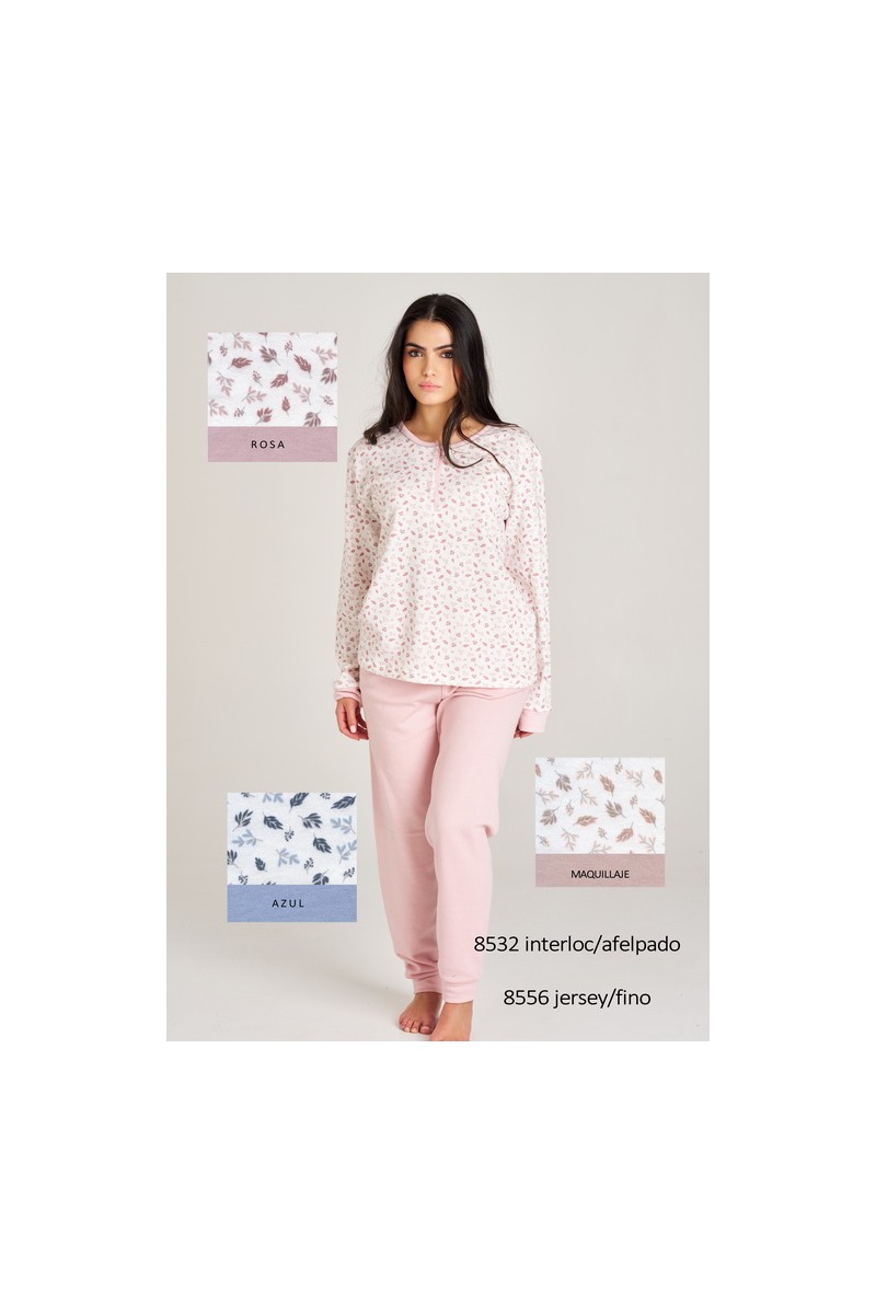 8532 RUIPEREZ 4XL PIJAMA MUJER HOJITAS