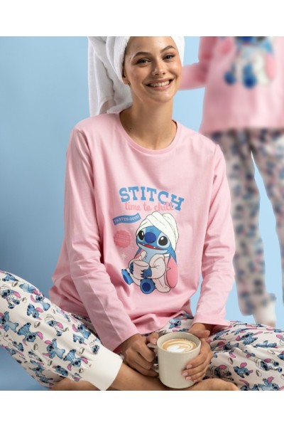 64316 LILO  STITCH  PIJAMA MUJER STITCH TIME TO CHILL