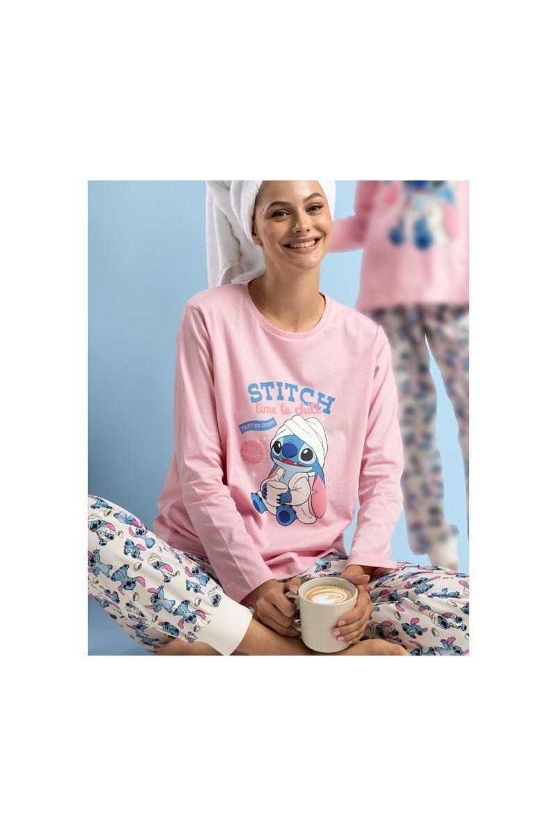 64316 LILO  STITCH  PIJAMA MUJER STITCH TIME TO CHILL
