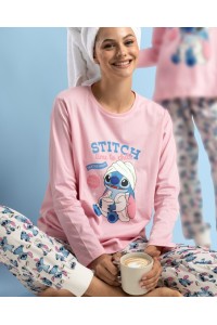 64316 LILO  STITCH  PIJAMA MUJER STITCH TIME TO CHILL