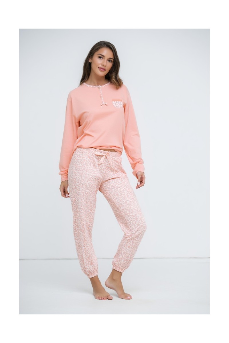 6619 LIN PIJAMA MUJER BOLSILLO ANIMAL PRINT