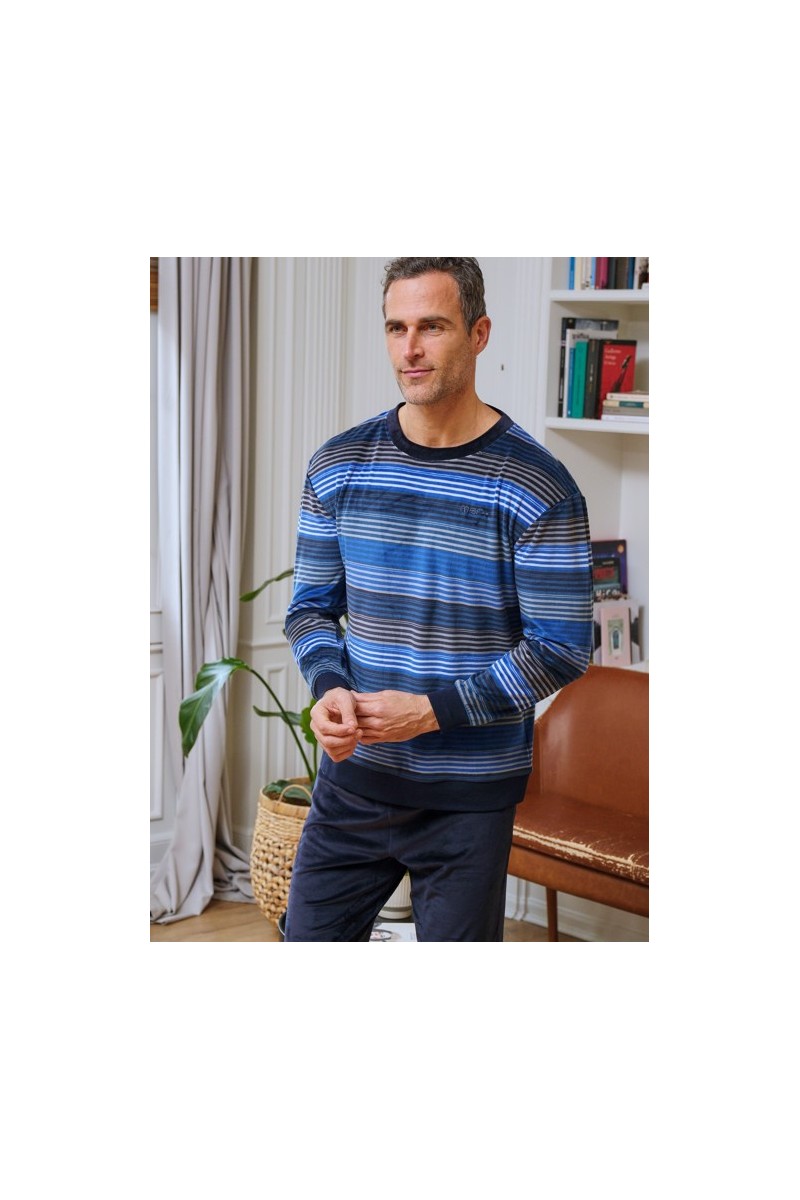 265613 MUSLHER PIJAMA HOMBRE SPANDEX RAYAS