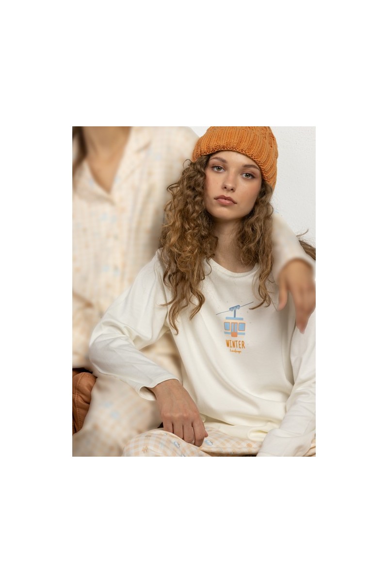 64596 ADMAS PIJAMA MUJER WINTER LANDSCAPE