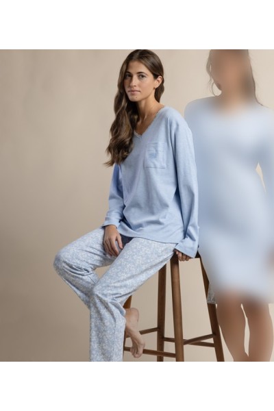 64631 ADMAS PIJAMA MUJER PICO ENCAJE