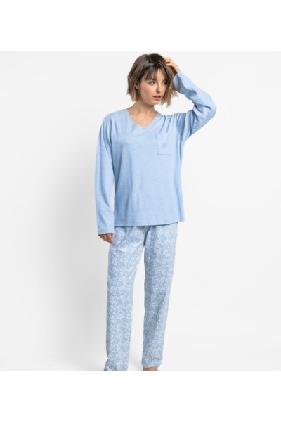 64631 ADMAS PIJAMA MUJER PICO ENCAJE