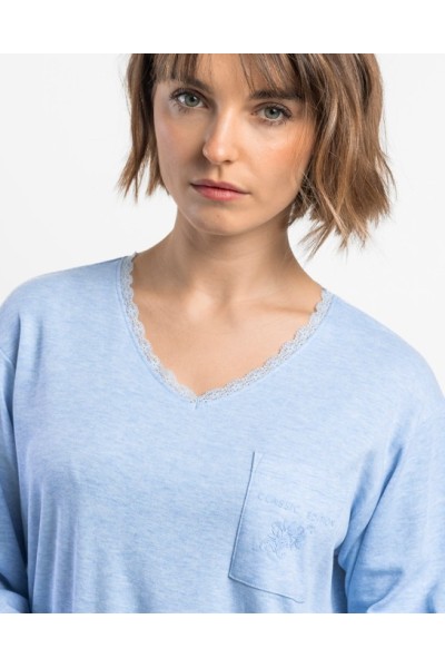 64631 ADMAS PIJAMA MUJER PICO ENCAJE