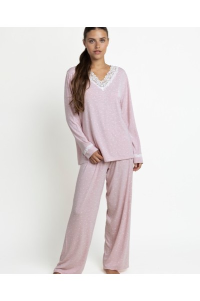 64630 ADMAS PIJAMA MUJER PICO ENCAJE