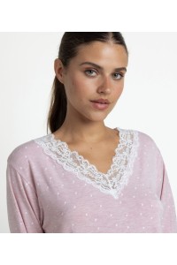 64630 ADMAS PIJAMA MUJER PICO ENCAJE