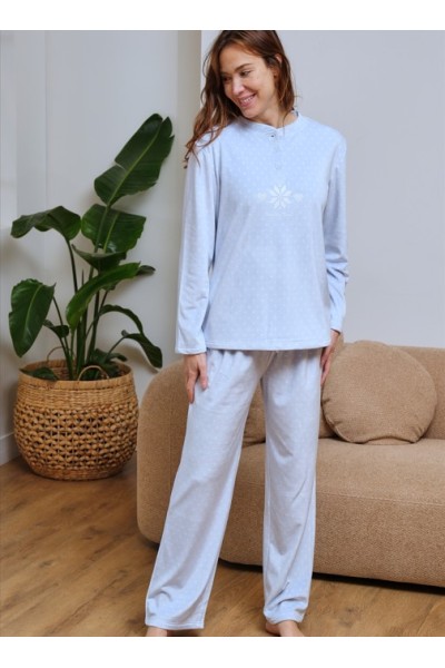266607 MUSLHER PIJAMA MUJER SPANDEX DIBUJO NORDICO