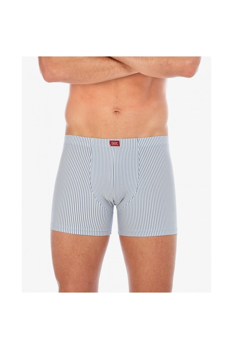 18466 SET BOXER HOMBRE ALGODON LYCRA RAYAS