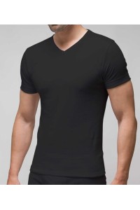 7421 RAPIFE 48-52 NEGRO CAMISETA HOMBRE TERMICA MANGA CORTA CUELLO PICO