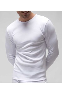 3119 RAPIFE BLANCO CAMISETA HOMBRE MANGA LARGA ALGODON