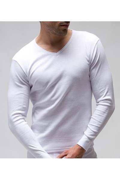 3120 RAPIFE BLANCO CAMISETA HOMBRE MANGA LARGA ALGODON