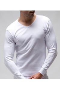 3120 RAPIFE BLANCO CAMISETA HOMBRE MANGA LARGA ALGODON