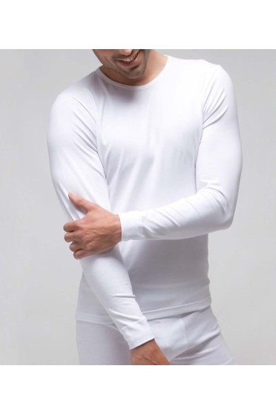 3419 RAPIFE BLANCO CAMISETA HOMBRE MANGA LARGA ALGODON ELÁSTICO