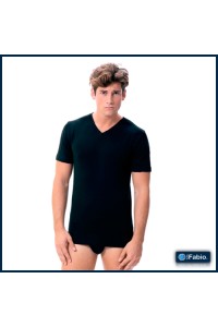 8282 FABIO CAMISETA HOMBRE ALGODON THERMAL MANGA CORTA CUELLO PICO