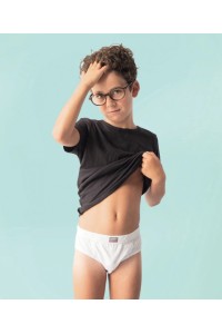 451 JAST PACK-3 SLIP NIÑO 100% ALGODON BLANCO LISO